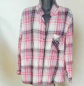 Victoria's Secret Pink Plaid Flannel Pajama Top
